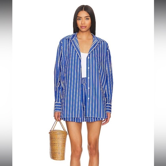 New with tags Daija Shirt in Adia Stripe Ocean Blue XL - Picture 1 of 8
